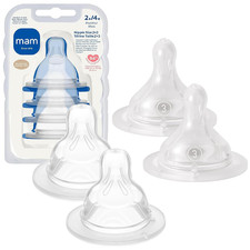 Baby Bottle anti Colic Nipple Mixed Flow Pack, Medium Size 2 and Fast Flow Size
