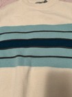 Vintage Mergers Ivory Green striped crew neck pullover sweater mens Small — photo 7