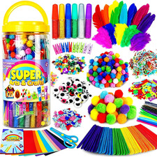 FUNZBO Arts and Crafts Supplies for Kids - Kindergarten School Craft Kit with