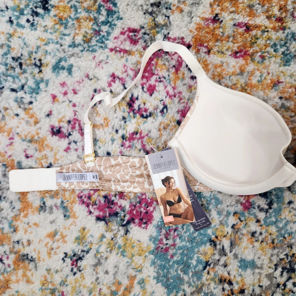 Sujetador push up convertible crema estampado animal Jennifer Lopez talla 34A nuevo con etiquetas Foto 3 de 4