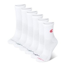 Women's Quarter Socks 6-Pack Cushioned Athletic Socks 5-9 High Quarter White