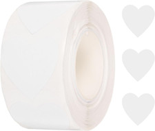500Pcs White Heart Stickers 1 Inch Self-Adhesive Stickers Coding Label for DIY C
