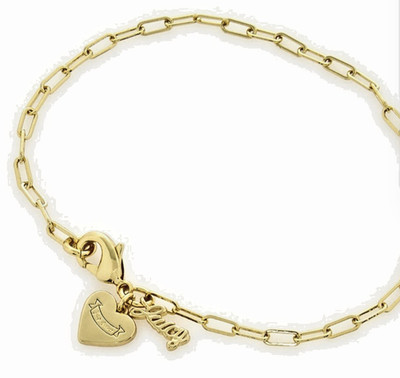 Juicy Couture vergoldetes Büroklammer Herz Armband. UVP 105£. Neu in OVP 