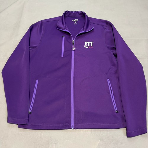 Metro T-Mobile Men Purple Zip Softshell Employee Worker Jacket Purple-S-6838
