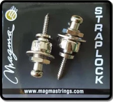 Magma Guitar Strap Locks and Buttons Security Quick Release Straplocks Strap