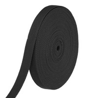 Baumwollband 0.8 Zoll 15.3 Yard Polyester Baumwollband Riemen Schwarz