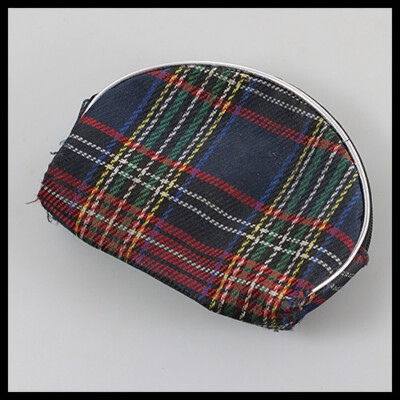 Vintage alte seltene schottische Tartan Damen Frauen kleine Geldbörse Portemonnaie Tasche Etui