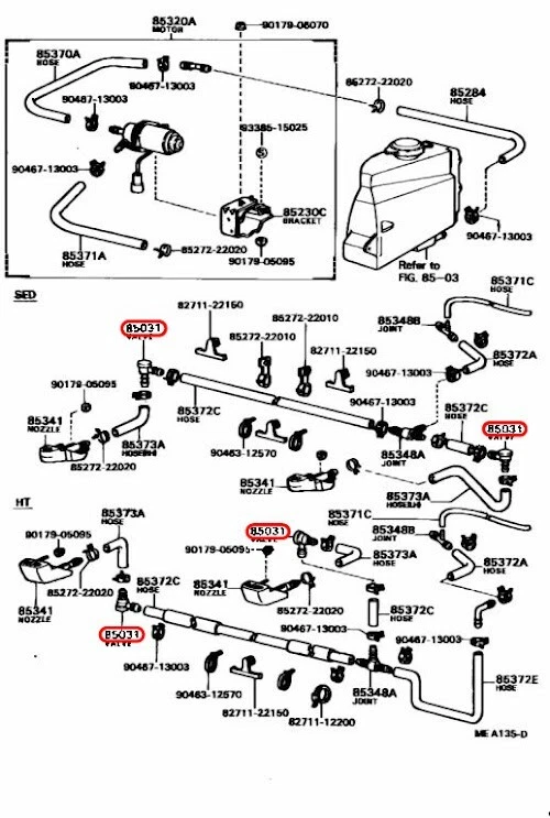 TOYOTA OEM LIMPIADOR DE FAROS LAVADORA MANGUERA VÁLVULA para 85031-30020 Land Cruiser Foto 3 de 4