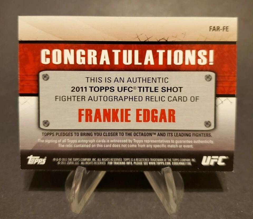 2011 Topps UFC Title Shot Fighter Relics Autographs #FAR-FE Frankie Edgar /88 - Image 2 of 2