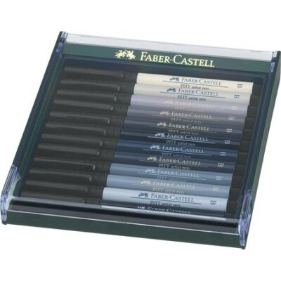 Faber-Castell PITT Artist Pen brush 12er Etui Grautöne
