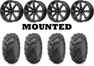 Kit 4 Maxxis Zilla Tires 28x9-14/28x11-14 on MSA M42 Bounty Matte Black H700