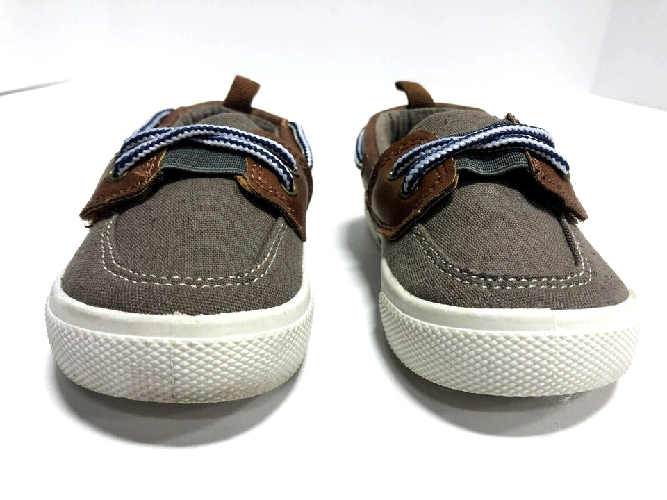 Carters Cosmos 灰色/棕色休闲鞋 学步儿童 男孩 尺码 5M — 第 3/4 张图片