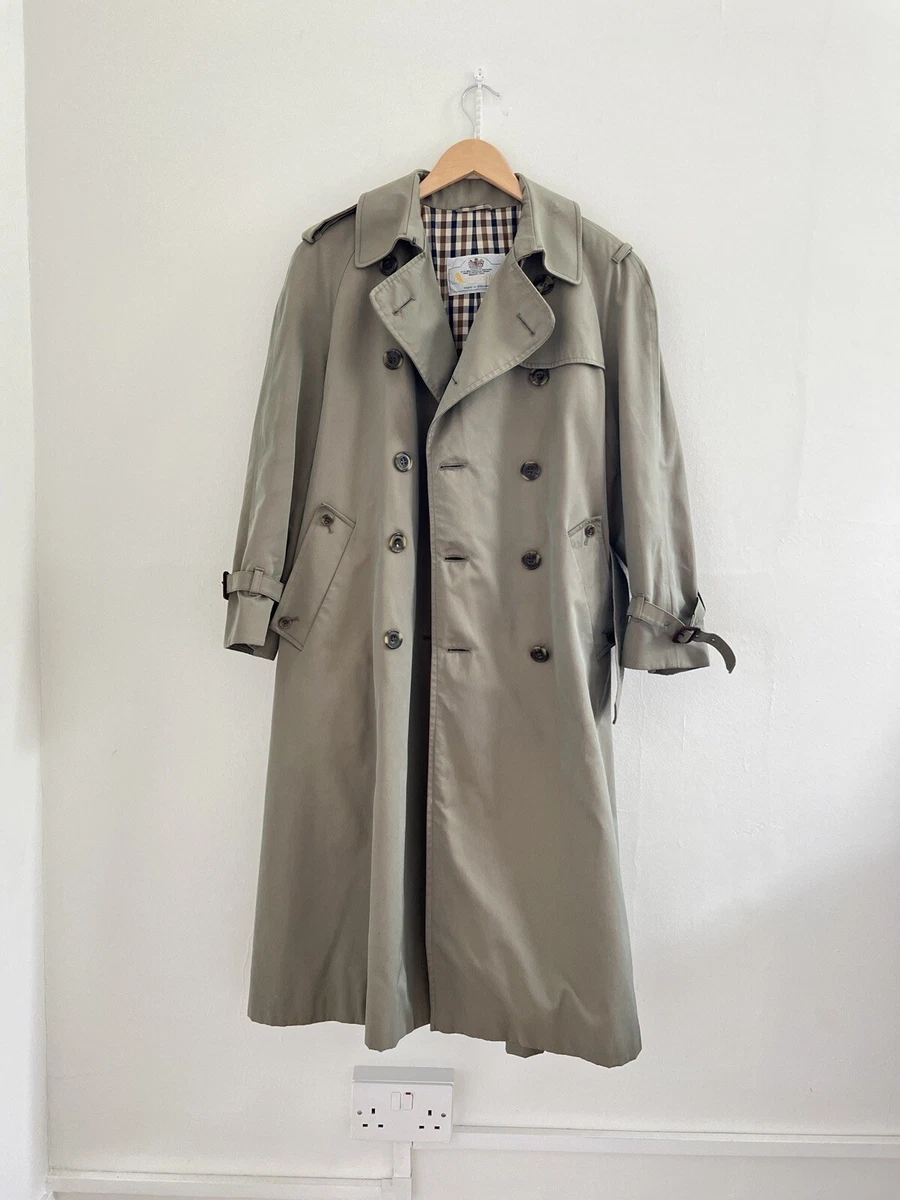 Vintage Aquascutum Womens Aqua 5 Double Breast Trench Coat Mac