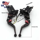 CNC Motorcycle 7/8'' 22MM Black Clutch Brake Levers Master Cylinder Reservoir