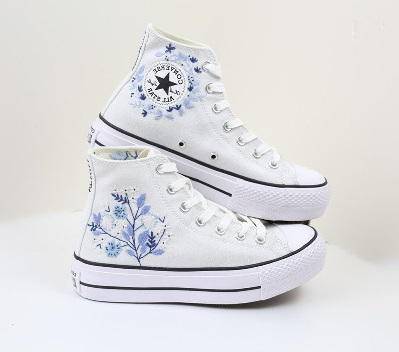 Embroidered Converse Shoes Customize Platform Converse Chuck