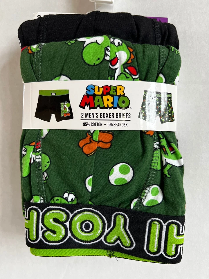 Paquete de 2 calzoncillos boxer para hombre Nintendo Super Mario Bros Yoshi & Yoshi's Egg - XLarge Foto 2 de 4