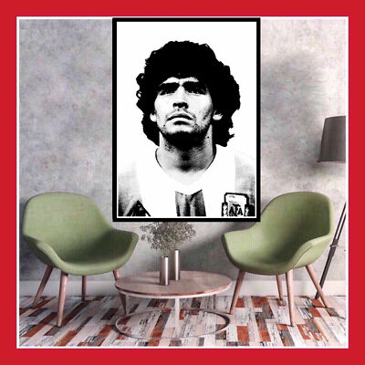 TOILE HOMMAGE POSTER PHOTO DIEGO MARADONA FOOT MAILLOT MAIN DE DIEU