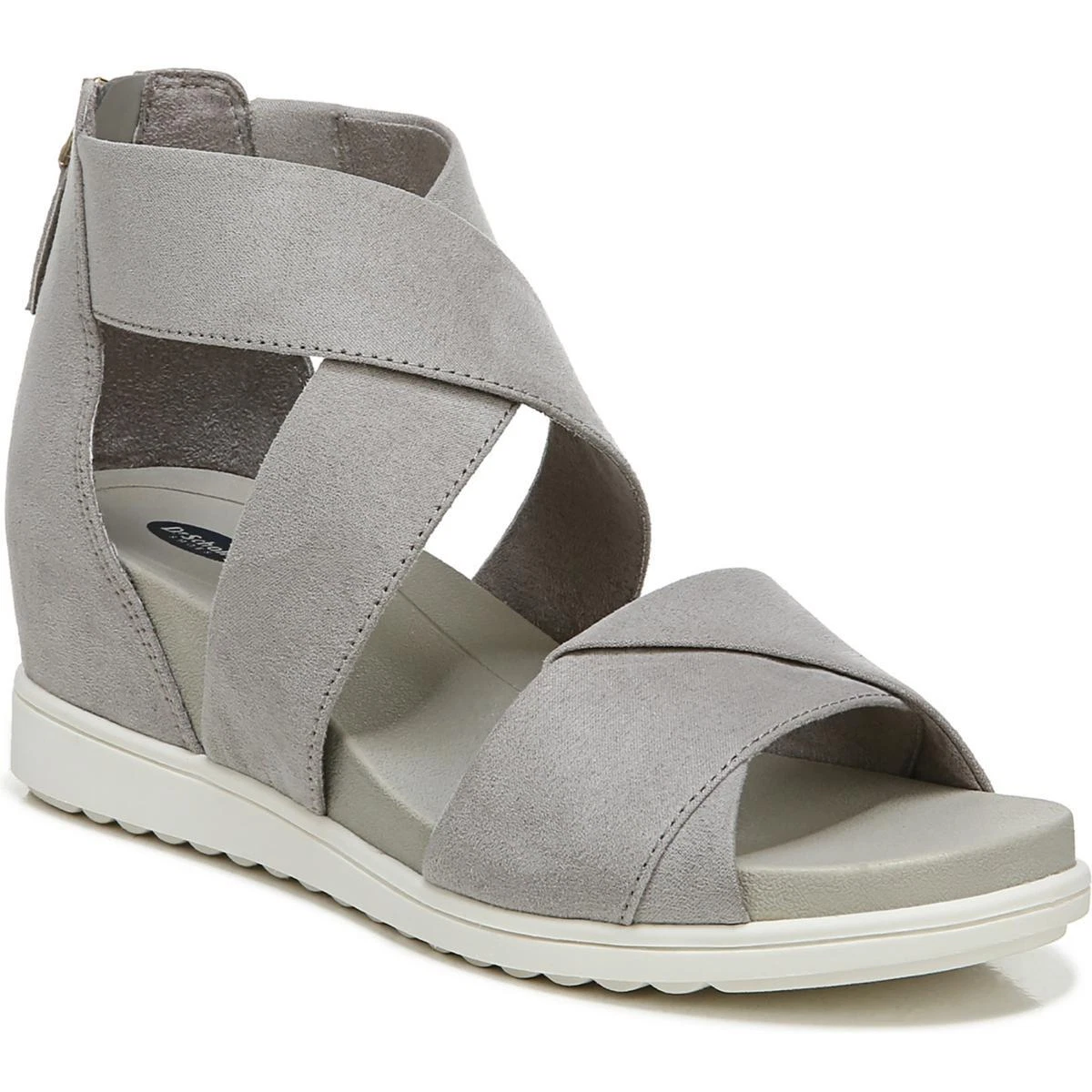 Dr. Scholl s Shoes Womens Golden Hour Gray Wedge Sandals 8.5
