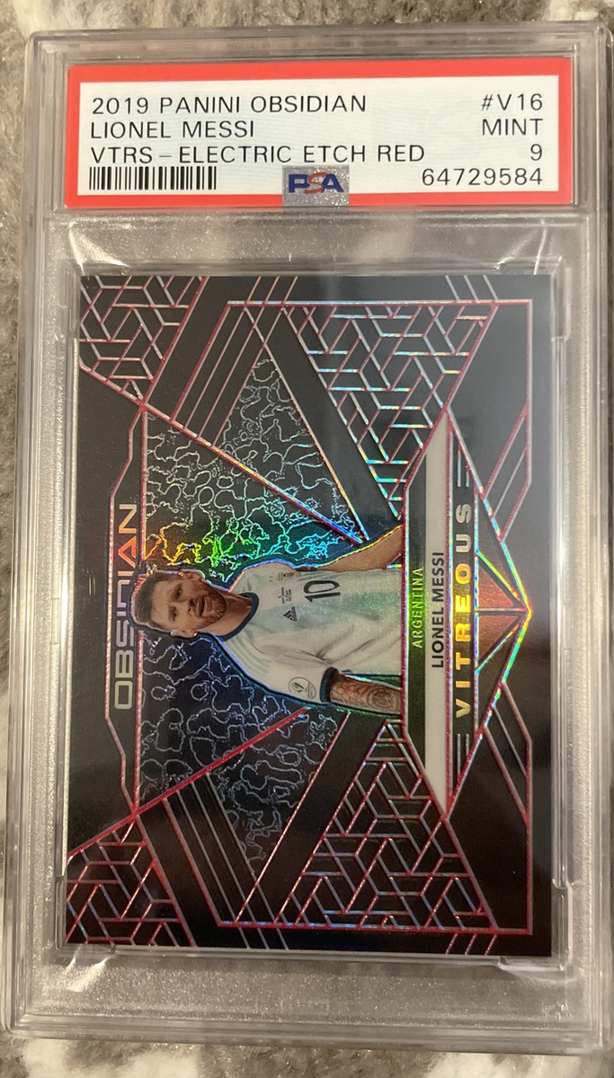 メッシ16+ 2019-20 Panini Obsidian - Vitreous Electric Etch Red #V-16 Lionel