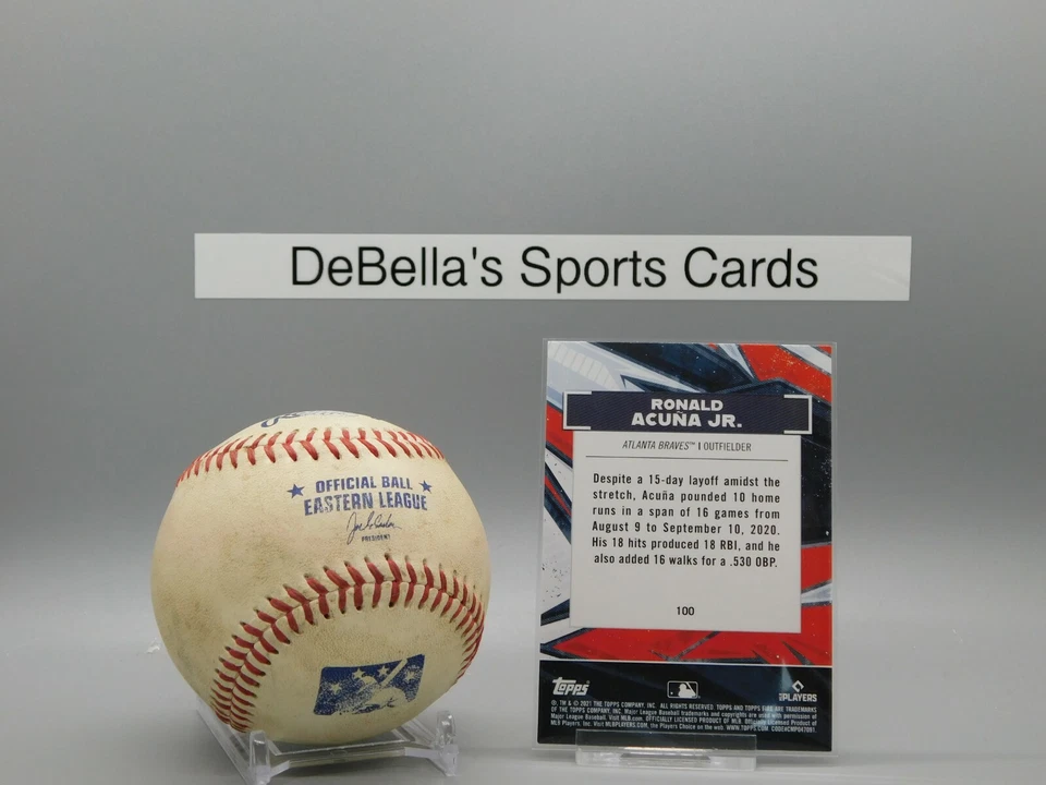 2021 Topps Fire Ronald Acuna Jr #100 Gold Minted  - Image 3 of 3