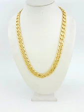 CUBAN LINK CHAIN SET, Style 2, Gold Plated, 24" or 30", 12 mm Wide, 9" Bracelet