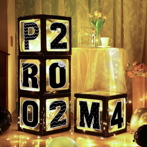 Graduation Prom Party Decorations Class of 2024, 4 4 Pcs, Black and Silver