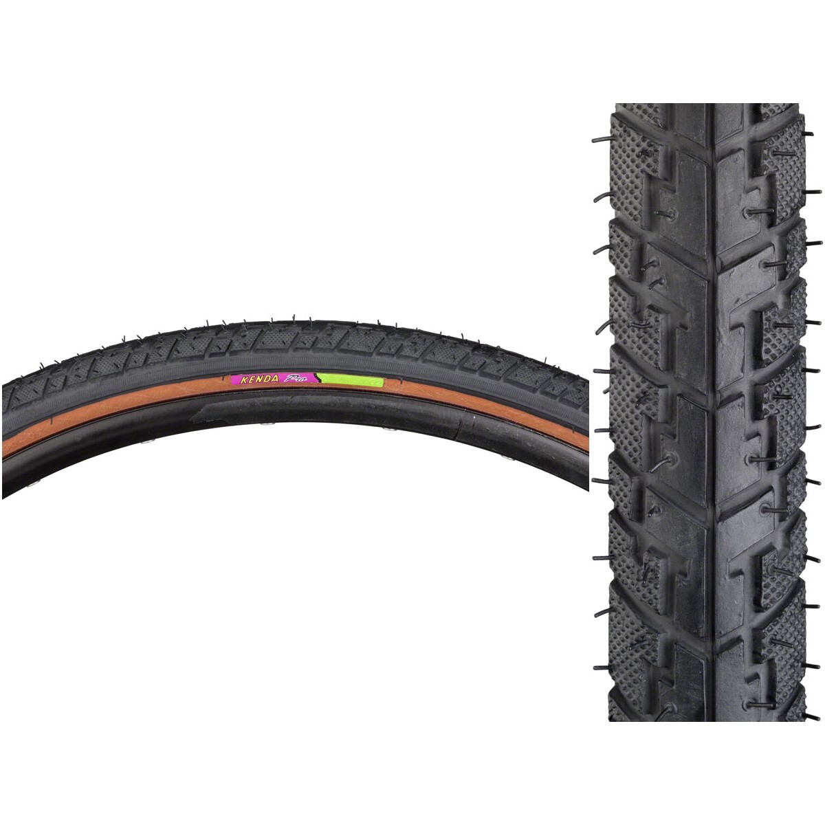 2 PACK: Kenda K830 Street Hybrid Tires 700x38c Black/Brown Clincher 700c - PAIR