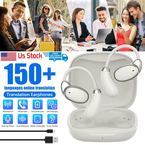 150 Language Translator Earbuds Wireless Bluetooth 5.4 Two Way Translator Device - Picture 2 of 22