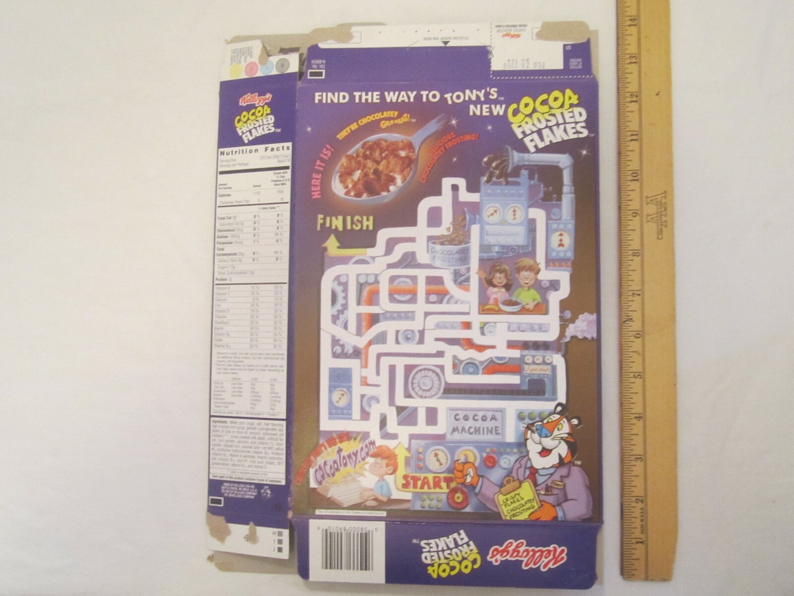 KELLOGG'S Empty Cereal Box 1997 New! COCOA FROSTED FLAKES 16.1 oz [A6c7