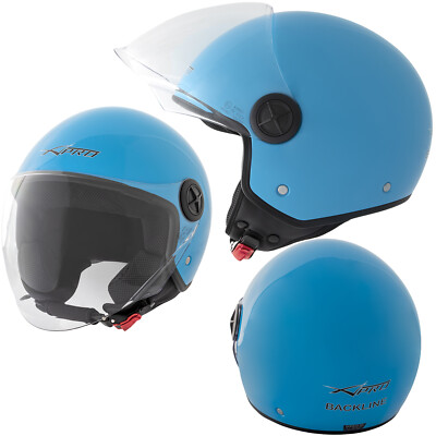 Jethelm Deckel Motorrad Jet Scooter Visier A-Pro poliert hellblau S