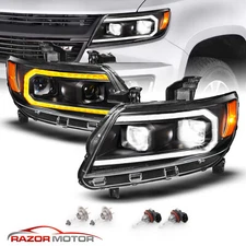 [Switchback Sequential]2015-2022 For Chevy Colorado Black LED Projector Headlamp
