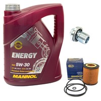 MotoröL ÖLfilter SH4043P 5W30 5Liter + ÖLablassschraube FüR Opel Vectra Signum