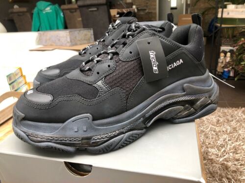 Balenciaga Triple S Men's Black Clear Sole Sneakers New - 第 1/8 張圖片