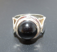 .925 STERLING SILVER BLACK ONYX RING SZ 7 14.03 MM WIDE 8.75 grams A19982-2 