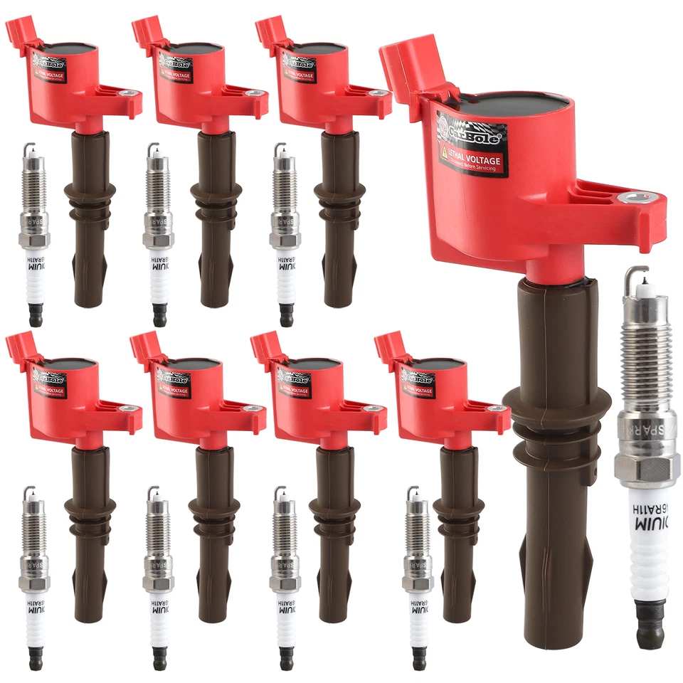 Spark Plug and Ignition Coils Pack 8 Set for Ford F-150 Expedition 4.6L 5.4L V8 - Image 2 of 4