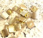 <!--F#f_0-->6 X Gold Brushed Metal Square Shank Buttons Vintage 17mm Boho Retro Mod<!--F/-->