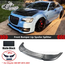 For Chrysler 300 C S SRT 2015-2023 Matte Black Front Bumper Lip Splitter Spoiler