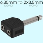 6.35mm to 2x3.5mm Converter Stereo/Mono Audio Splitter 1/4