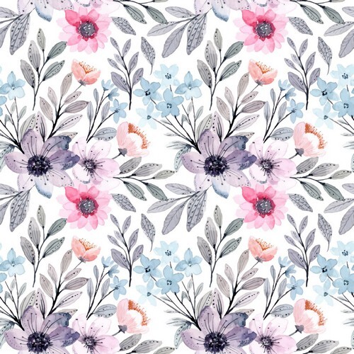 20 Servietten Tender Flowers BlüTen Blumen Garten Natur Zart Lila Blau 33X33Cm-image