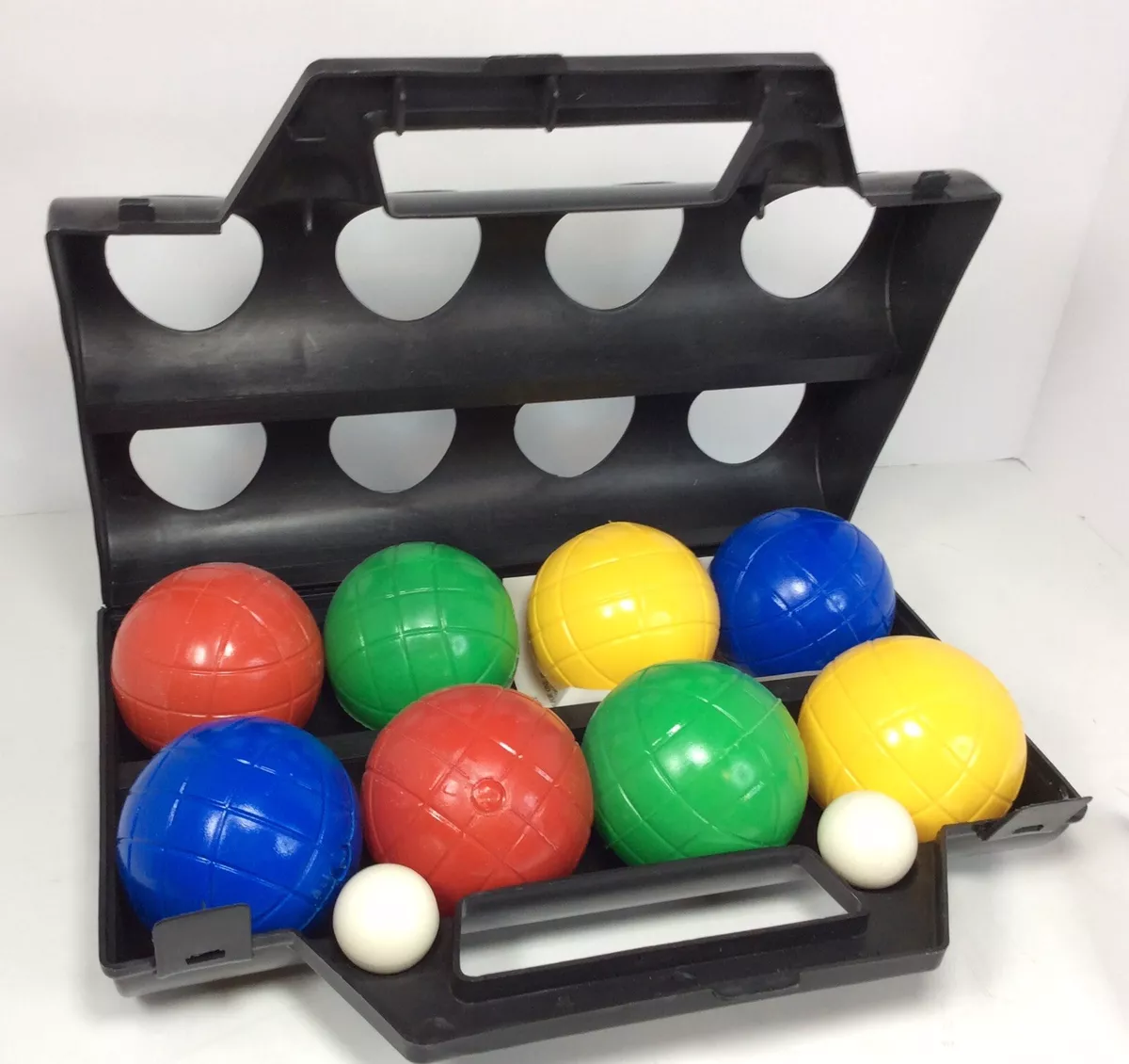 Lightweight Kids Bocce Ball Set Hard Plastic Case W/ Handle, 8 Balls, 2  Pallinos