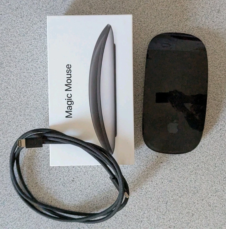 Apple Magic A1657 schwarz Multi-Touch Oberfläche kabellose Maus sanft gebraucht