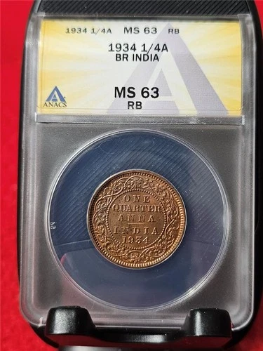 1934 British India Quarter Anna — photo from the most recent tracked eBay sale