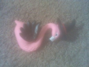 ceramic flamingo.