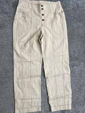 beige Sienna Sky pull up pants with elastic waist band size Large