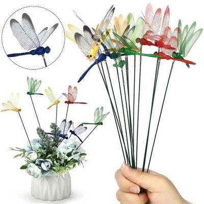 5-10Pcs Fake Dragonfly Rod Clip Insect Repellent 3D Artificial For Indoor Outdoo