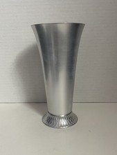 Kensington Aluminum Art Deco MCM Footed Vase 7 Inch