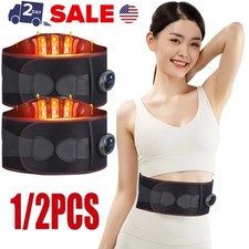 Lumbar Massager, Heated Waist Belt Wrap, Lower Back Massager with Heat Vibration