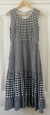 JW Anderson Uniqlo Womens Black Check Sleeveless Tiered Maxi Dress XS / S UK 6-8