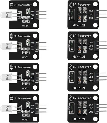 Electronic Building Blocks: 38KHz IR Receiver & Transmitter Set, 8 Total Pieces