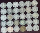 Barber Quarter 90% Silver Lot of 30 coins